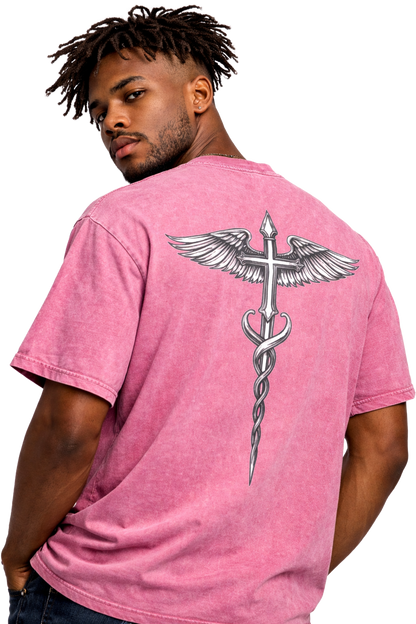 WINGED CROSS TEE [PINK]