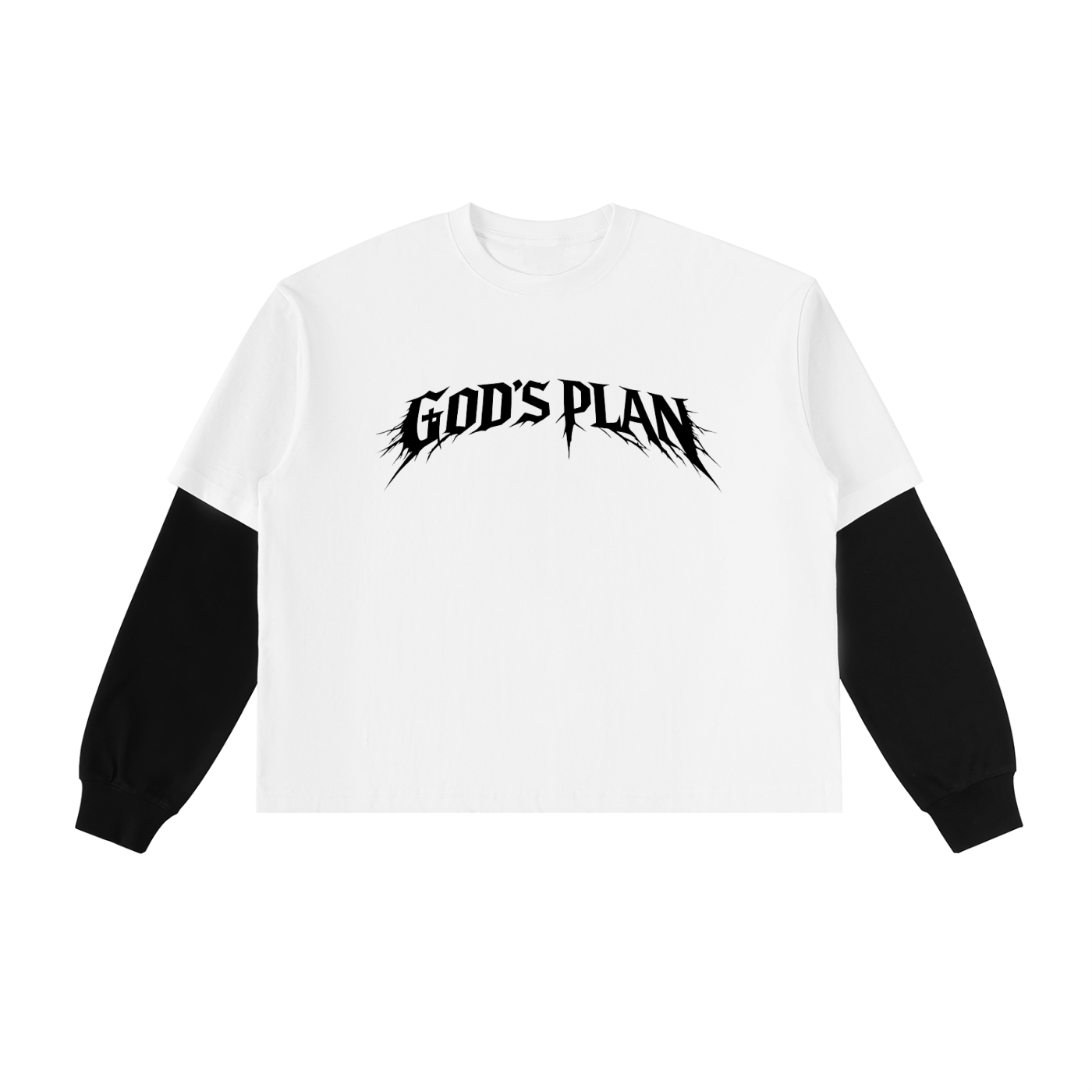 GOD'S PLAN LAYERED LONGSLEEVE [WHITE]