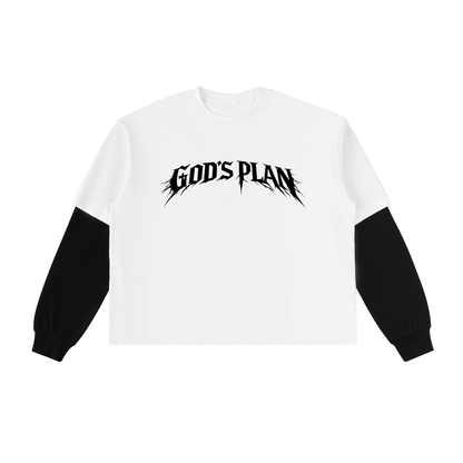 GOD'S PLAN LAYERED LONGSLEEVE [WHITE]