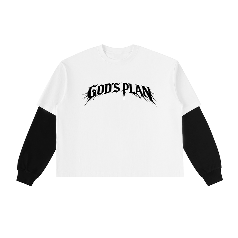 GOD'S PLAN LAYERED LONGSLEEVE [WHITE]