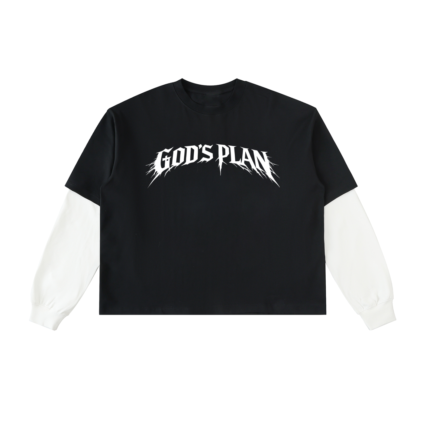 GOD'S PLAN LAYERED LONGSLEEVE [BLACK]