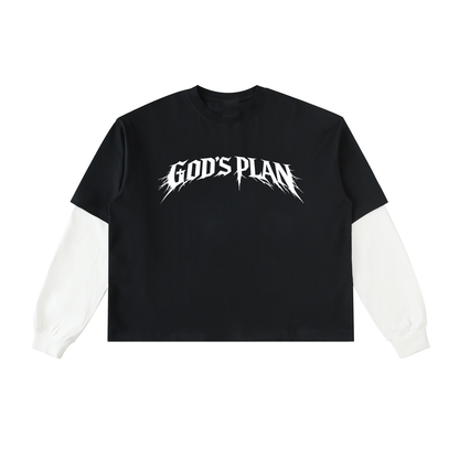 GOD'S PLAN LAYERED LONGSLEEVE [BLACK]