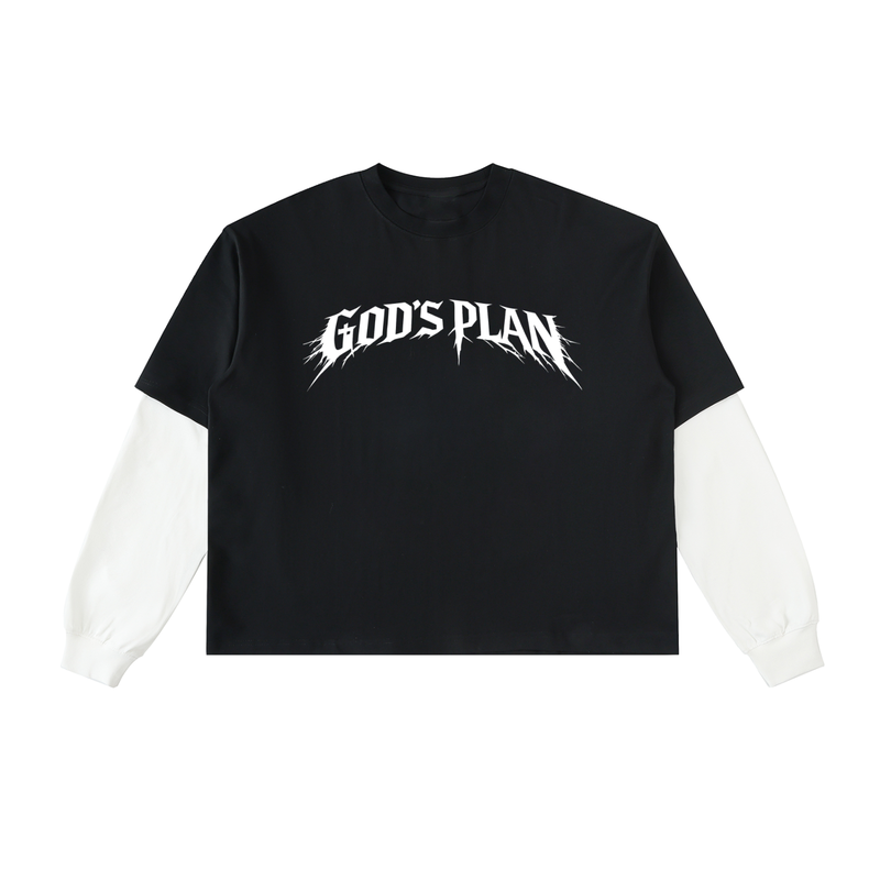 GOD'S PLAN LAYERED LONGSLEEVE [BLACK]
