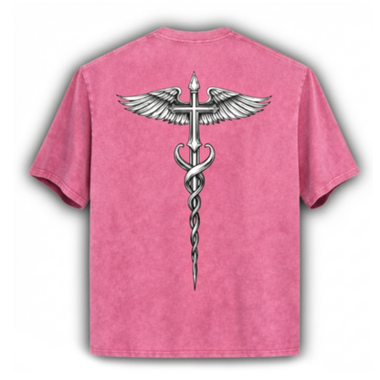 WINGED CROSS TEE [PINK]