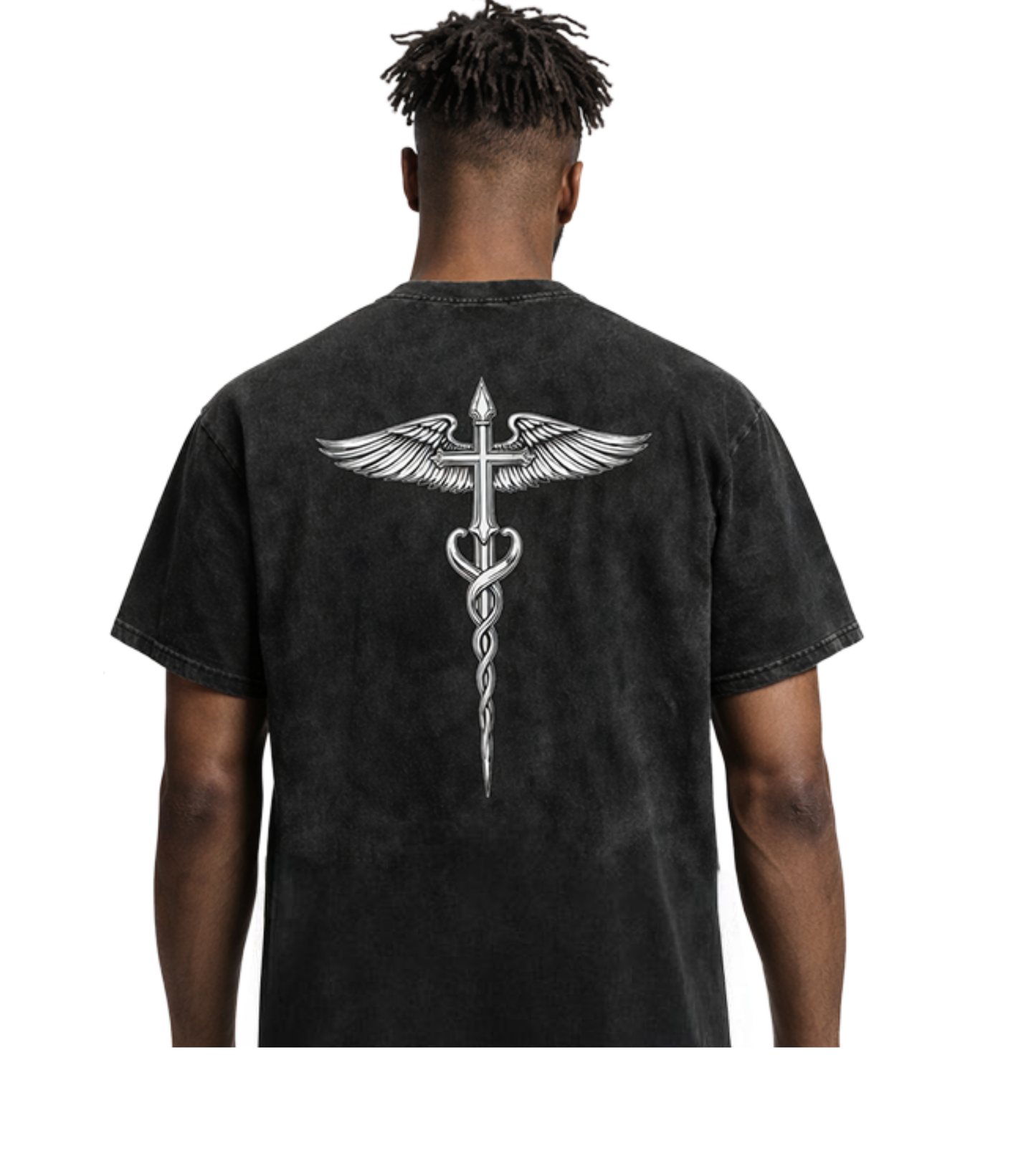 WINGED CROSS TEE [BLACK]