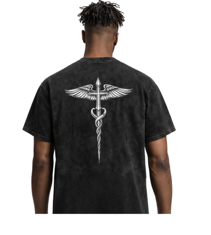 WINGED CROSS TEE [BLACK]