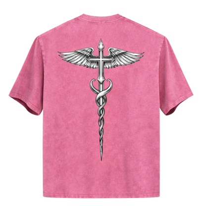 WINGED CROSS TEE [PINK]