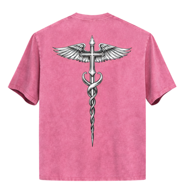 WINGED CROSS TEE [PINK]