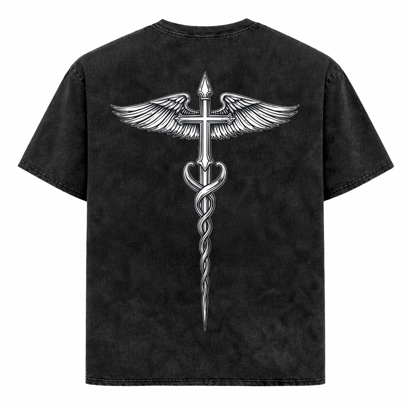 WINGED CROSS TEE [BLACK]
